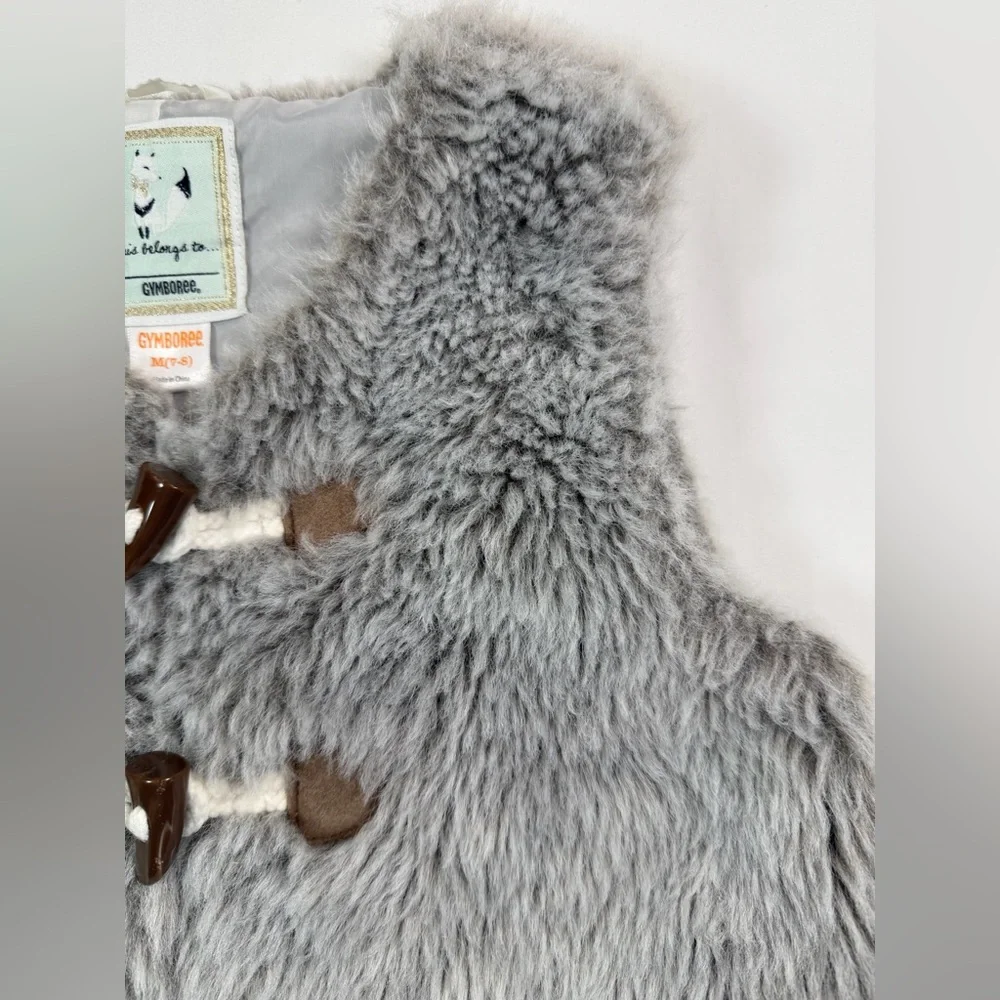 GYMBOREE Kids Girls’ Grey Faux Fur All Spruced Up Polyester Blend Vest‎ Size M